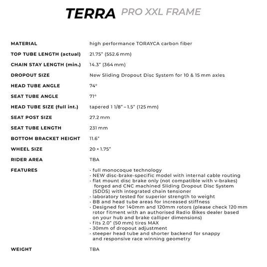 Radio Raceline Terra Disc Pro XXL, Vampire red, 21.75