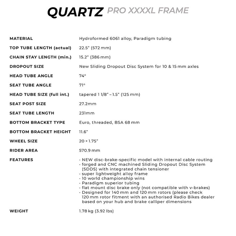 Load image into Gallery viewer, Radio Raceline Quartz Pro XXXXL, Black, 22.5''
