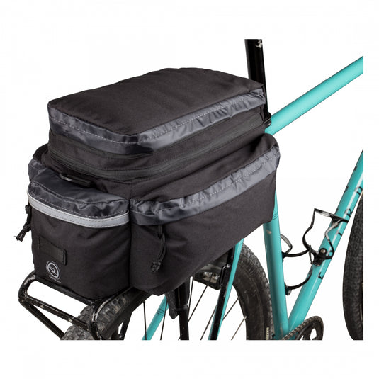 Sunlite Utili-T Rack bag II Expandable Black/Grey 14.5x9.5x8in Velcro Straps