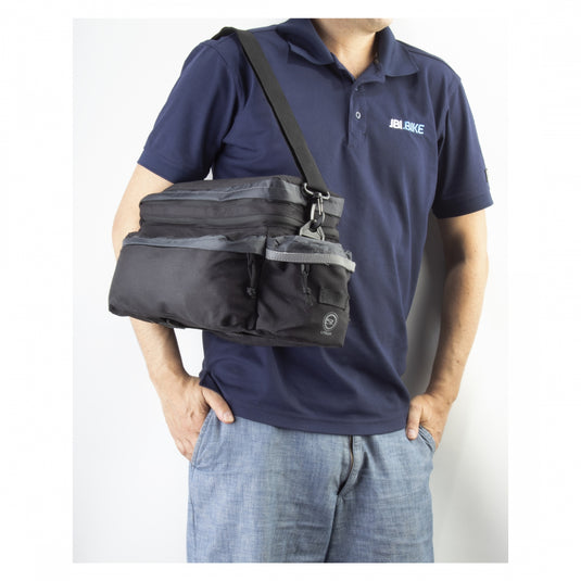 Sunlite Utili-T Rack bag II Expandable Black/Grey 14.5x9.5x8in Velcro Straps