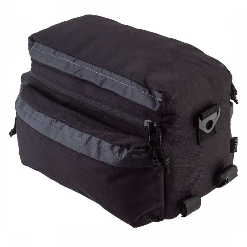 Load image into Gallery viewer, Sunlite Utili-T Rack bag II Expandable Black/Grey 14.5x9.5x8in Velcro Straps
