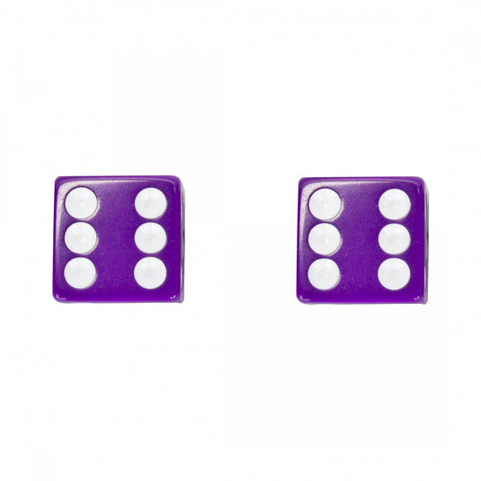 Pack of 2 Trik Topz Valve Caps Dice Purple SV
