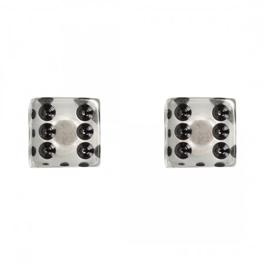 Pack of 2 Trik Topz Valve Caps Dice Clear SV