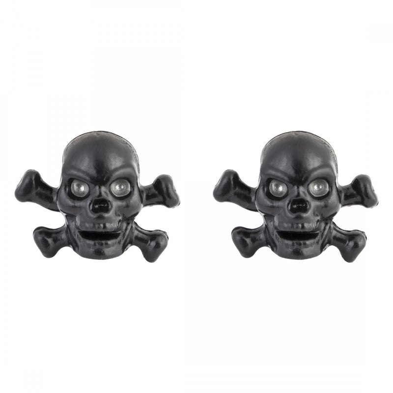 Load image into Gallery viewer, Pack of 2 Trik Topz Valve Caps Skull-X bones Black SV
