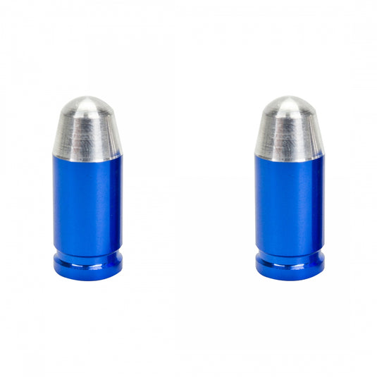 Pack of 2 Trik Topz Valve Caps Bullet Blue SV