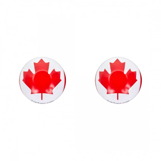 Pack of 2 Trik Topz Valve Caps Flag Canada SV