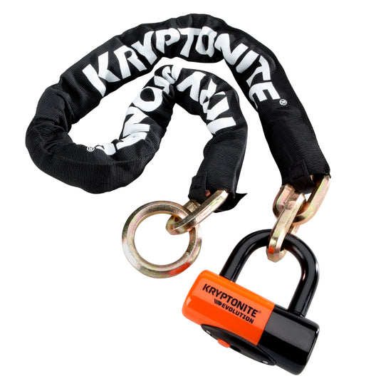 Kryptonite New York Cinch Ring Chain 1213 and Evolution Disc Lock Keyd 130cm