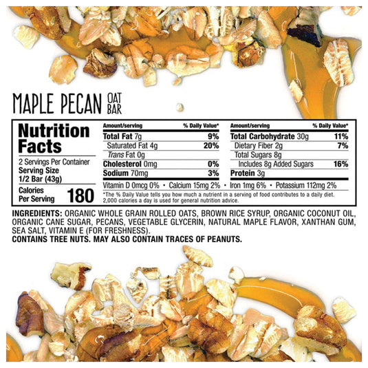 Bobo's Oat Bar Maple Pecan: A Deliciously Nutty and Sweet Treat! Pack of  12