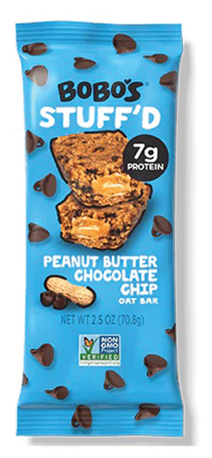 Load image into Gallery viewer, Bobo's Stuff'd Peanut Butter Chocolate Chip Bar - A Deliciously Filled Snack! Pack of  12
