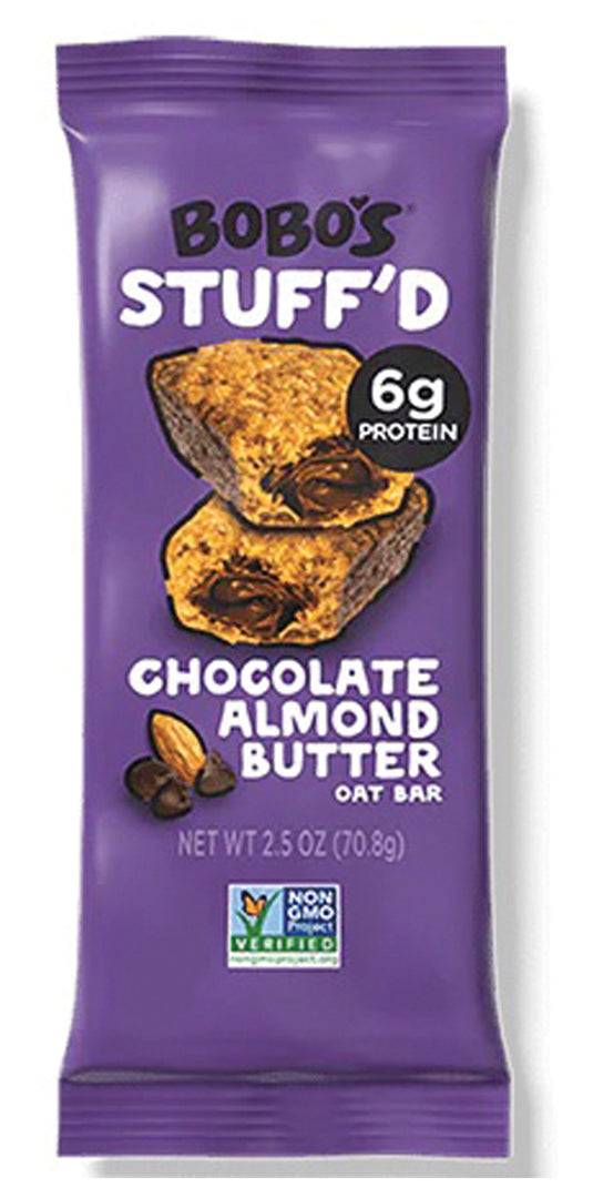 Bobo's Stuff'd Choc Almnd Bttr: Indulgent Chocolate Almond Butter Filled Snack Bar Pack of  12