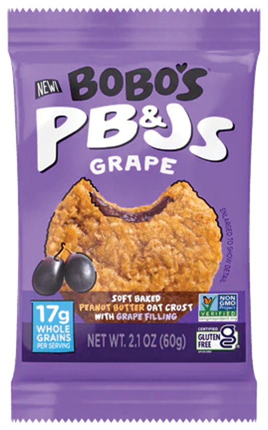 Bobo's Grape PB&J Oat Bar - A Delicious and Nutritious Snack! Pack of  12