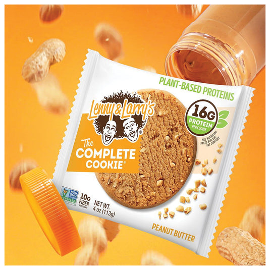 Lenny & Larry Complete Cookie Peanut Butter - Delicious Vegan Protein Snack Pack of  12