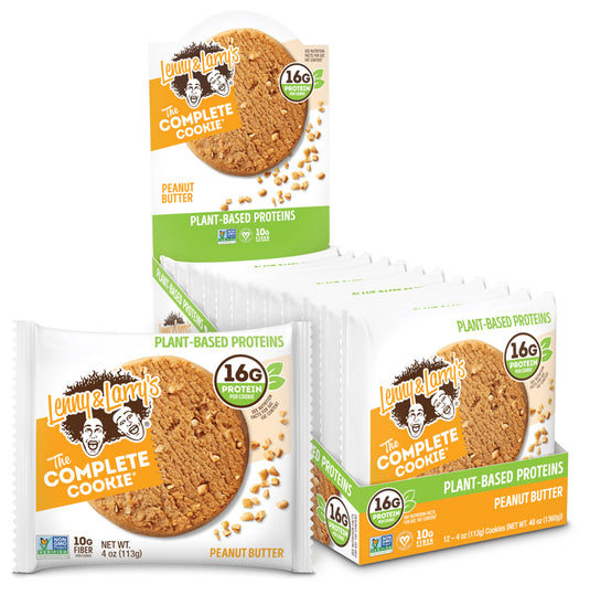 Lenny & Larry Complete Cookie Peanut Butter - Delicious Vegan Protein Snack Pack of  12