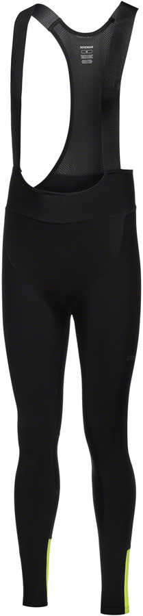 Gorewear Swiftride Thermo Bib Tights + - Black/Neon Yellow, Men's, Large