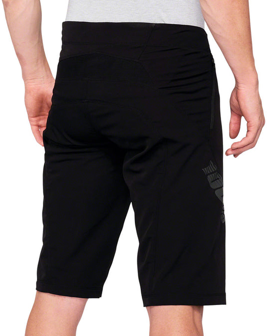 100% Airmatic Shorts - Black, Men's, Size 36 Adjustable Snap Waist Closure