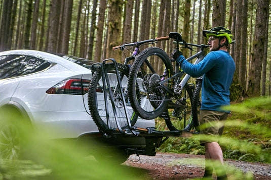 Kuat Piston Pro X Hitch Bike Rack - 2-Bike, 1.25" Receiver, LED Lights with 4-Pin Plug, Kashima Coat, Galaxy Gray