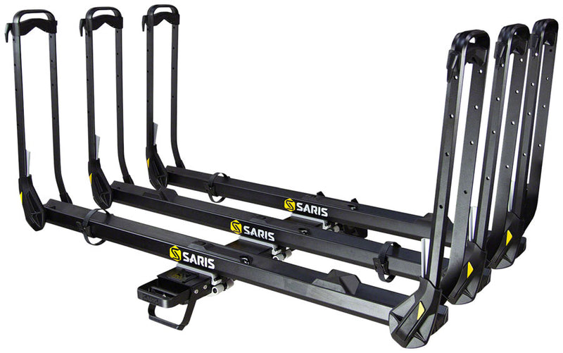 Load image into Gallery viewer, Saris MHS 3-Bike Hitch Rack Base - 2&quot; Receiver, Up to 4 Bike, Standard Bike Trays / Add-On Trays Sold Separately, Black
