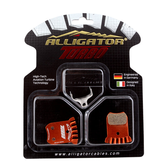 Alligator Turbo Shimano Organic K-Type 2-Piston Brake Pads with Heat Dissipation Fins