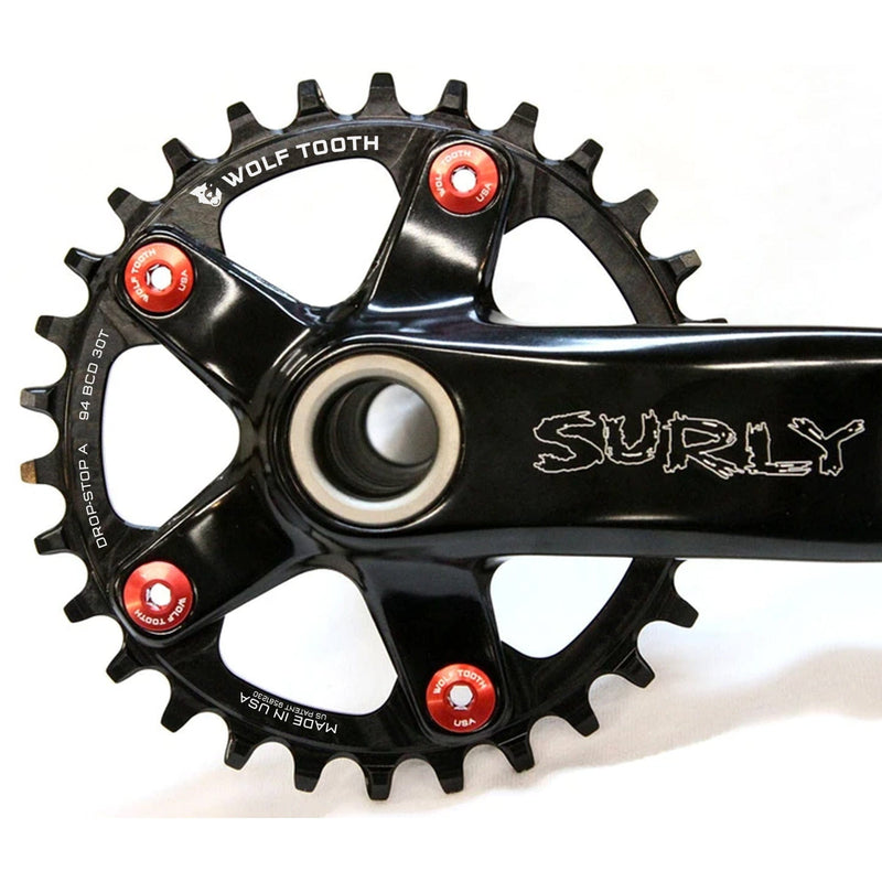 Load image into Gallery viewer, Wolf Tooth Chainring 32t 94 BCD 5-Bolt Aluminum Vintage/Surly OD Black
