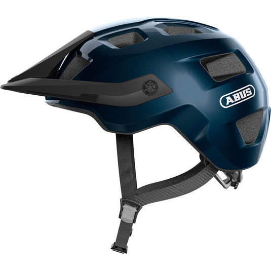 Abus-MoTrip-Helmet-Large-(57-61cm)-Half-Face--Visor--Adjustable-Fitting--Adjustable-Strap-Divider--Ponytail-Compatible-Blue_HLMT5239