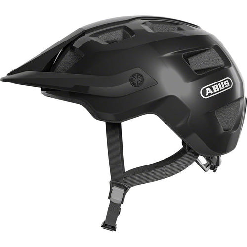 Abus-MoTrip-Helmet-Medium-(54-58cm)-Half-Face--Visor--Adjustable-Fitting--Adjustable-Strap-Divider--Ponytail-Compatible-Black_HLMT5215