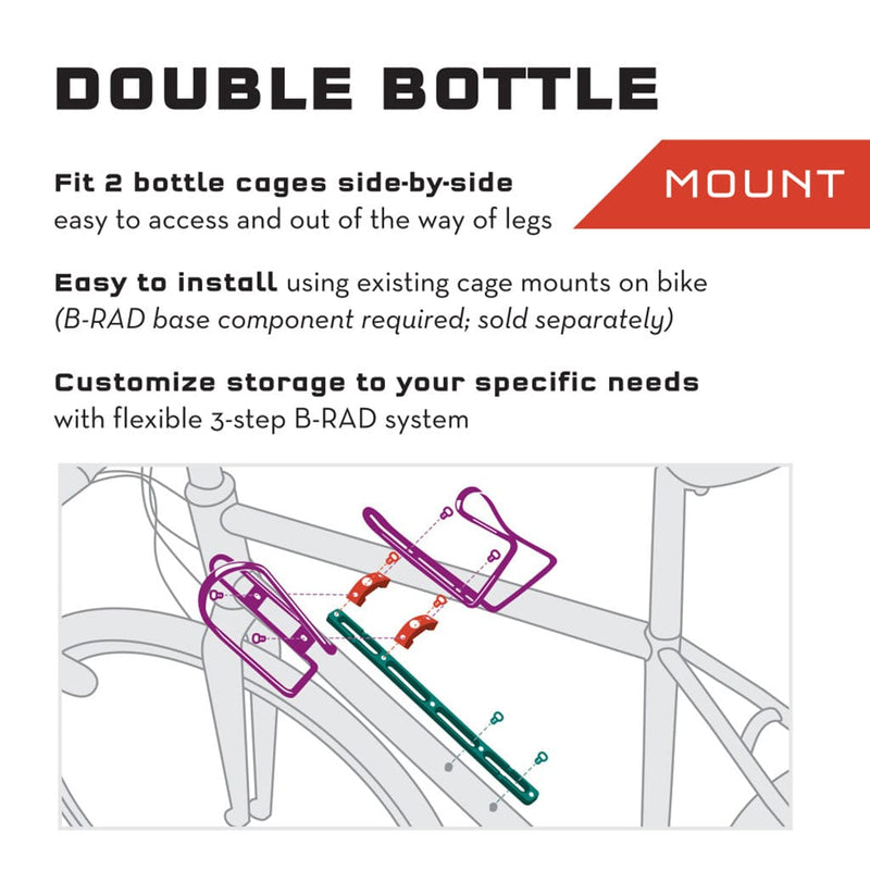 Load image into Gallery viewer, Wolf Tooth B-RAD Double Bottle Cage Adaptor Standard M5 Tapped Holes
