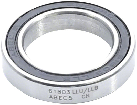 Enduro 61803 LLU/LLB ABEC-5 Radial Cartridge Bearings Steel, Precision, Durable, for MTB & Bike Parts (2 Pack)