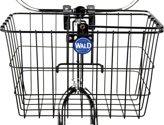Wald 3133 Front Quick Release Basket Bundle Steel, Bolt-On Mount, Gloss Black, Easy Removal, Fits 7/8
