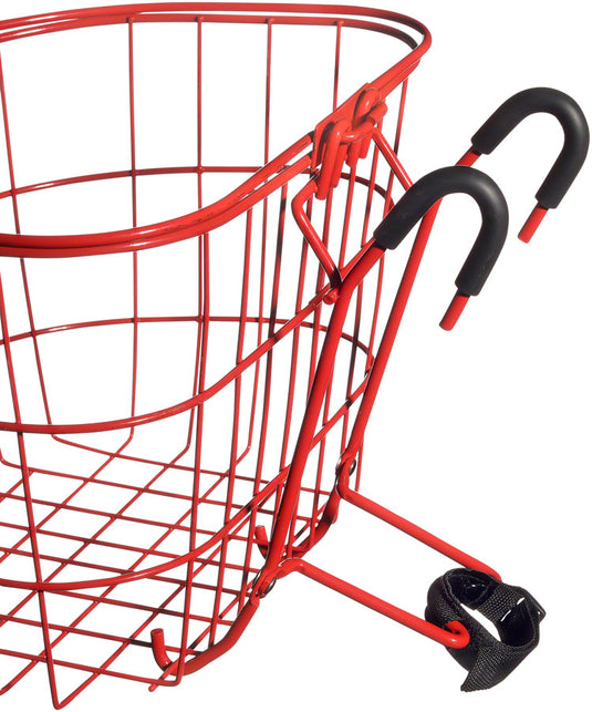 Nantucket Surfside Adult Wire D Handlebar Basket Red Converts to Shopping Basket