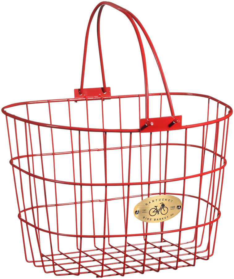 Load image into Gallery viewer, Nantucket-Bike-Basket-Surfside-Adult-Wire-D-Handlebar-Basket-Basket-Red-_BG0083
