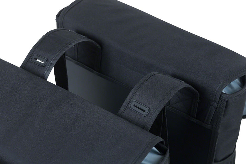 Load image into Gallery viewer, Basil Go Double Pannier - 32L, Black Double Elastic Side Pockets
