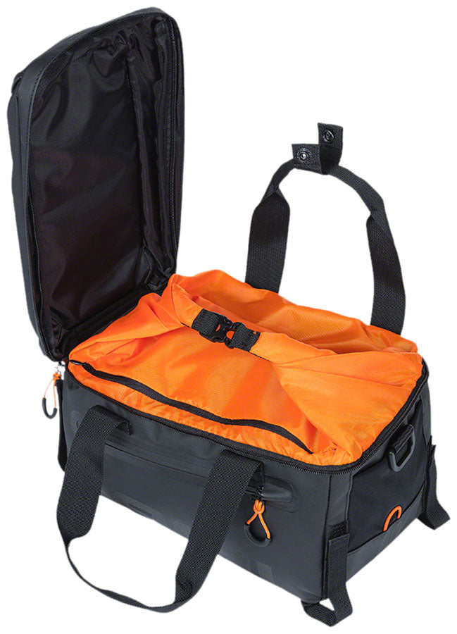 Load image into Gallery viewer, Basil Miles Trunk Bag - 7L, Strap Mount, Black/Orange
