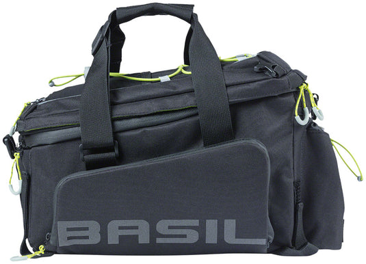 Basil Miles XL Pro Trunk Bag - 9-36L, Strap Mount, Black/Lime