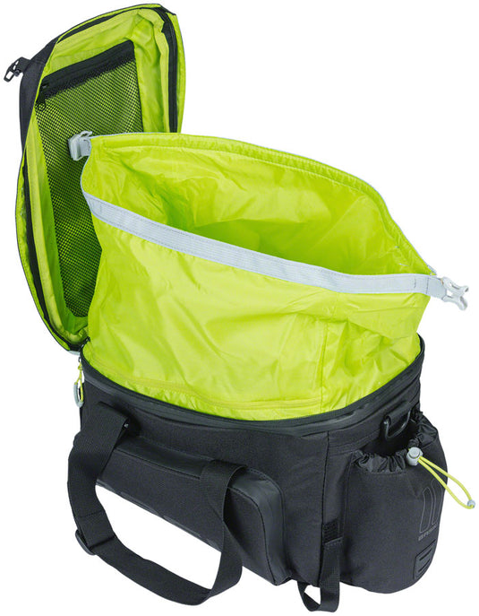 Basil Miles XL Pro Trunk Bag - 9-36L, Strap Mount, Black/Lime