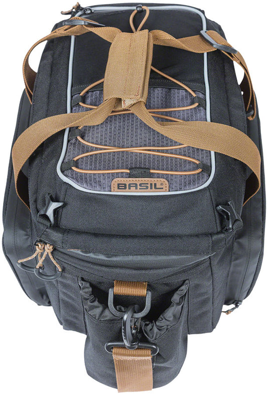 Basil Miles XL Pro Trunk Bag - 9-36L, MIK Mount, Black/Brown