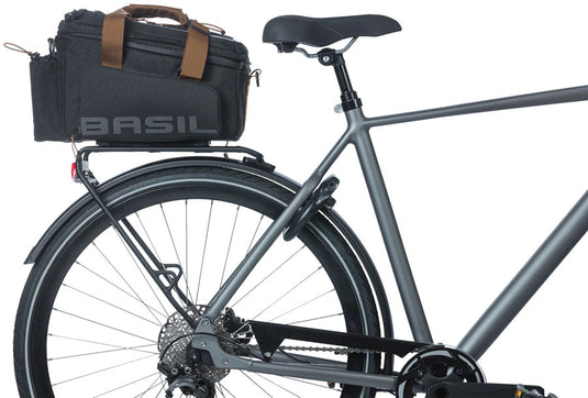 Basil Miles XL Pro Trunk Bag - 9-36L, MIK Mount, Black/Brown