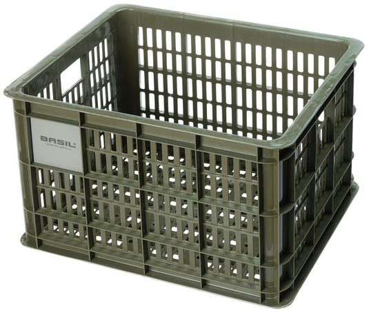 Basil Bicycle Crate M, 29.5L, Recycled Synthetic, Moss Green