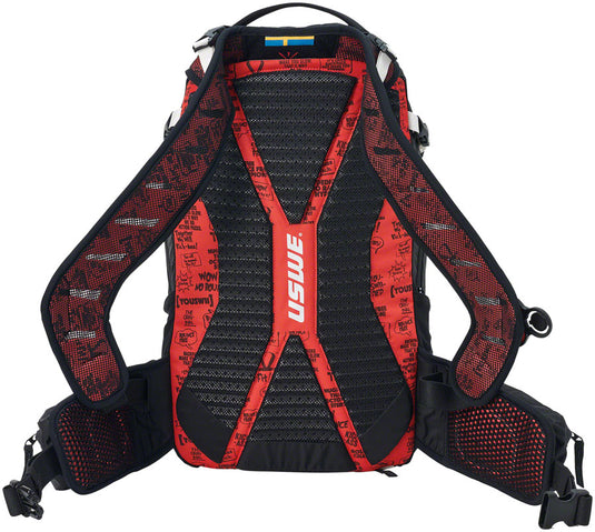 USWE Flow 25 Hydration Pack - Black/Red Outside Compression System