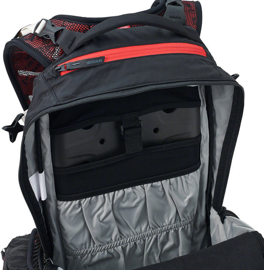 USWE Flow 25 Hydration Pack - Black/Red Outside Compression System