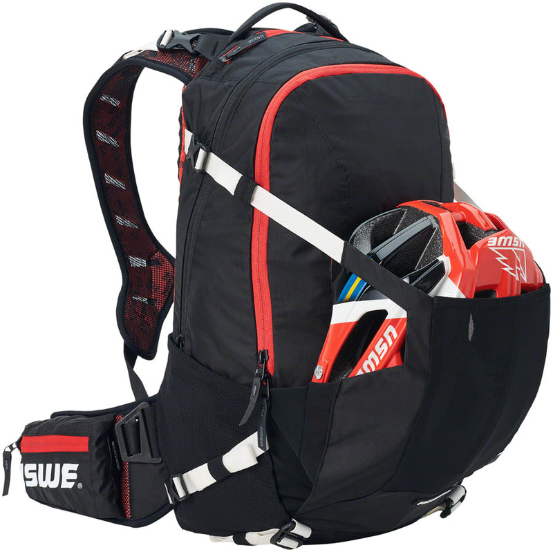Load image into Gallery viewer, USWE Flow 25 Hydration Pack - Black/Red Outside Compression System
