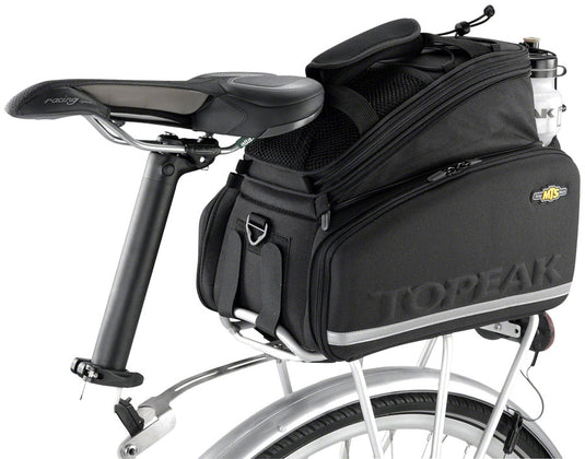 Topeak MTS Trunk Bag DXP Rack Bag with Expandable Panniers - Strap Mount, Black