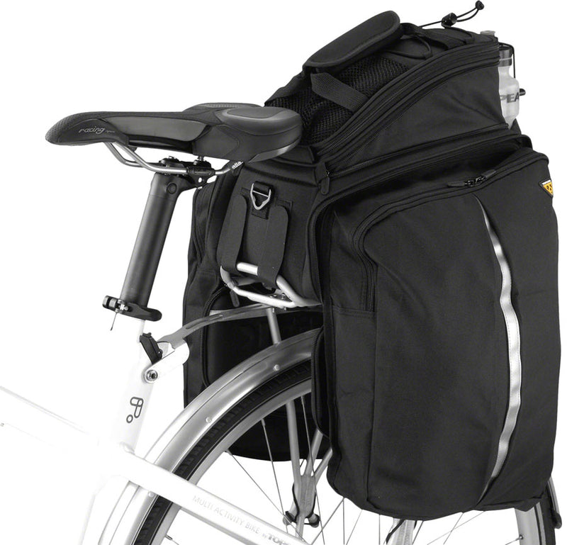 Load image into Gallery viewer, Topeak MTS Trunk Bag DXP Rack Bag with Expandable Panniers - Strap Mount, Black
