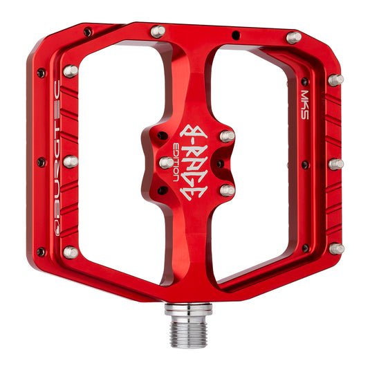 Burgtec Penthouse Flat MK5 B-Rage Edition Pedals, Race Red