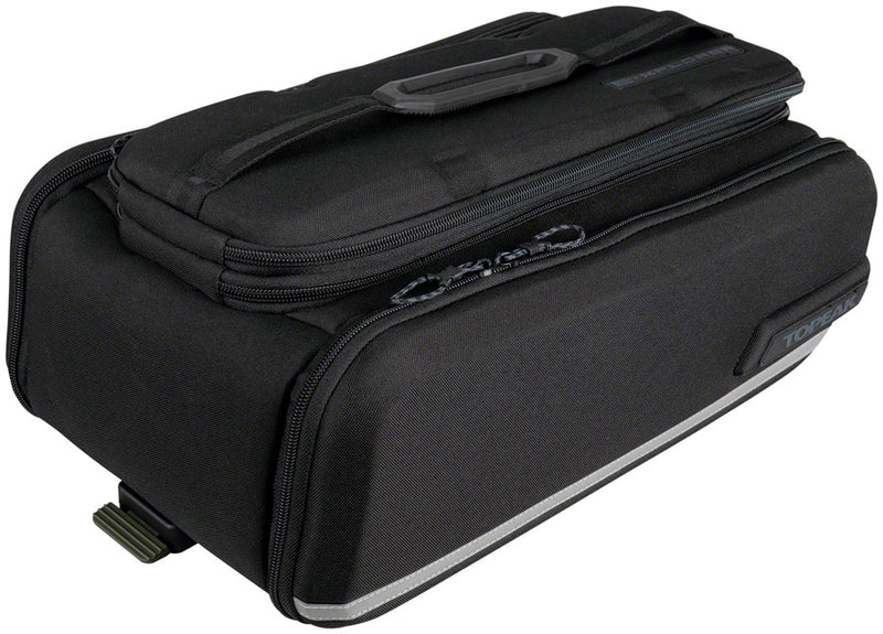 Load image into Gallery viewer, Topeak E-Xplorer MTX QuickTrack E-Bike Trunk Bag &amp; Omni QuickTrack Rear Rack Adapter Bundle
