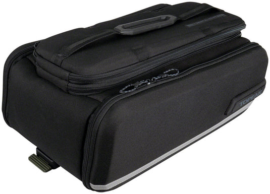 Topeak E-Xplorer MTX QuickTrack E-Bike Trunk Bag & Omni QuickTrack Rear Rack Adapter Bundle