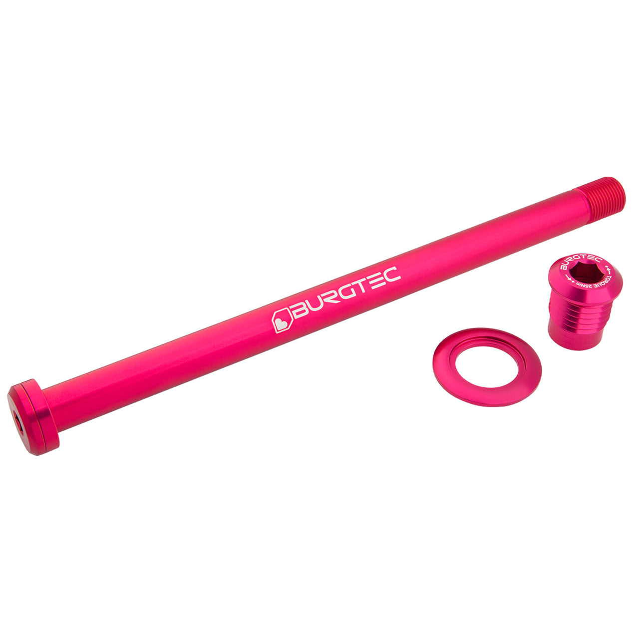 Burgtec Orbea 186mm Rear Axle - 7075 Aluminum, Pink, Lightweight ...
