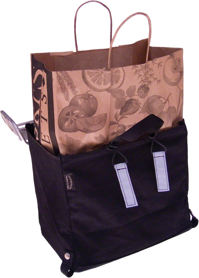 Load image into Gallery viewer, Banjo Brothers Minnehaha Canvas Grocery Pannier: Black, Each
