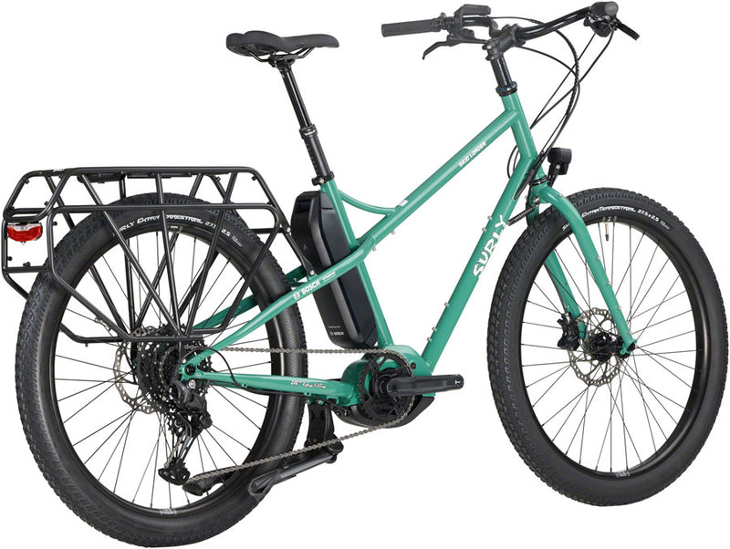 Load image into Gallery viewer, Surly Skid Loader Cargo Ebike - 27.5'', Steel, Illegal Smile Green, Large
