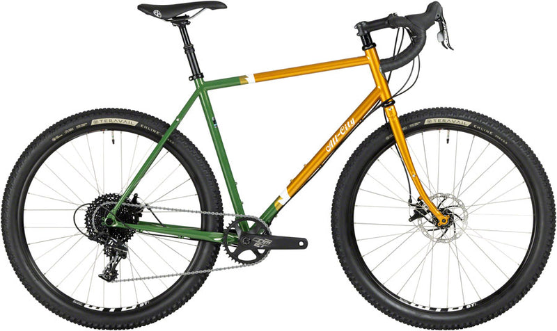 Load image into Gallery viewer, All-City-Gorilla-Monsoon-Apex-Bike-Tangerine-Evergreen-All-Road-Bike-ALBK0129
