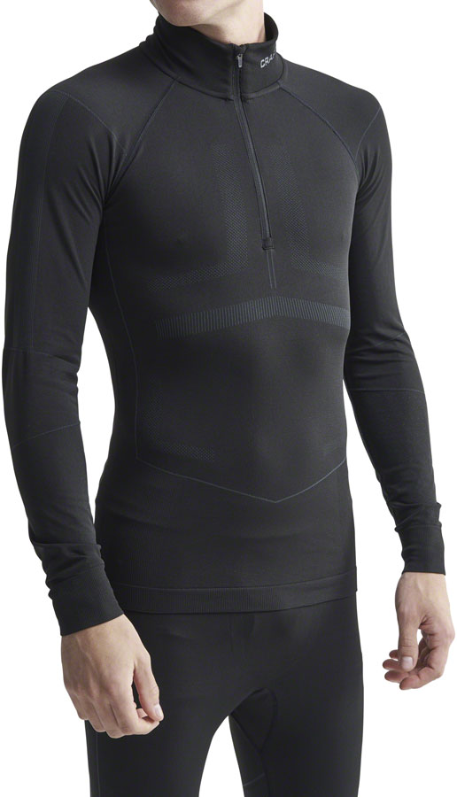 Load image into Gallery viewer, Craft Active Intensity Zip Neck Long Sleeve Top Black Asphalt Mens X-Large
